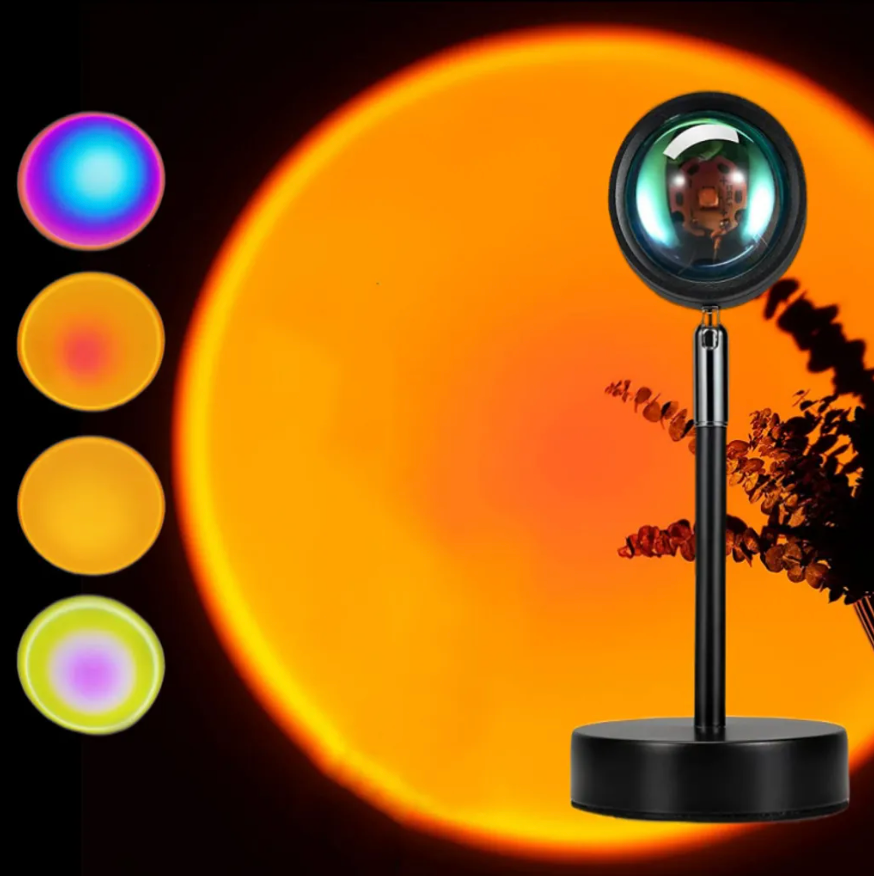 Sunset Lamp | 16 Colors + Remote Control LED Projector Table Lamp - USB Bedside Lamp